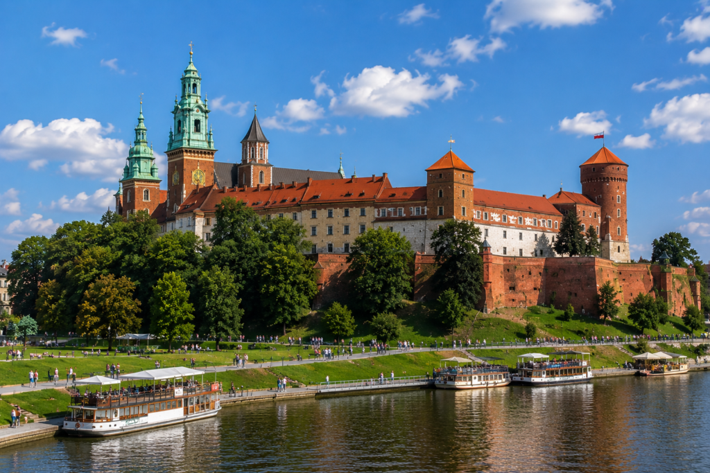 Historic Wawel Royal Castle on Wawel Hill in Kraków, Poland