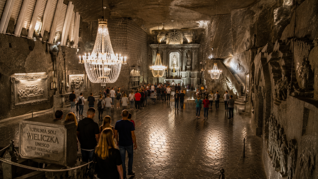 St. Kinga's Chapel inside the Wieliczka Salt Mine near Kraków, Poland