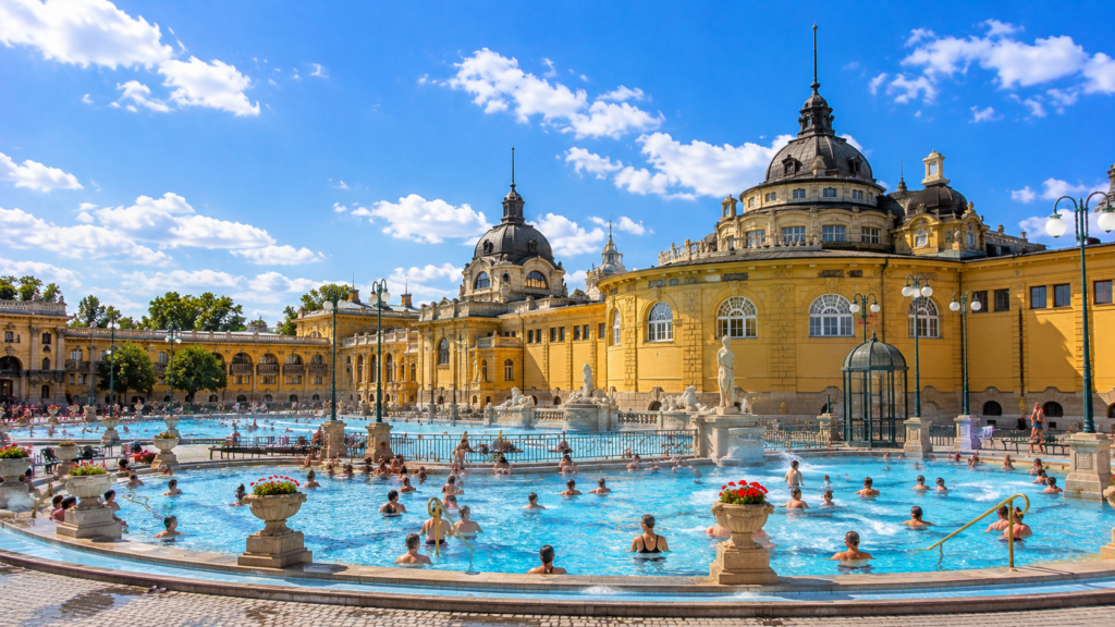 Széchenyi Thermal Bath in City Park, Budapest, Hungary