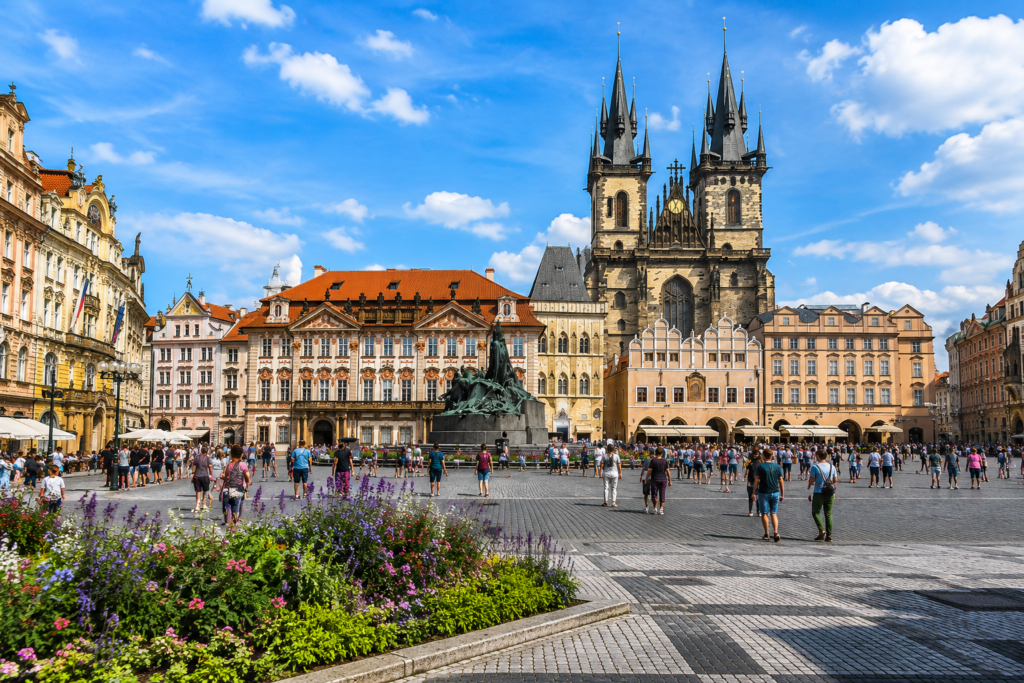 Old Town Square in Prague with the Church of Our Lady before Týn