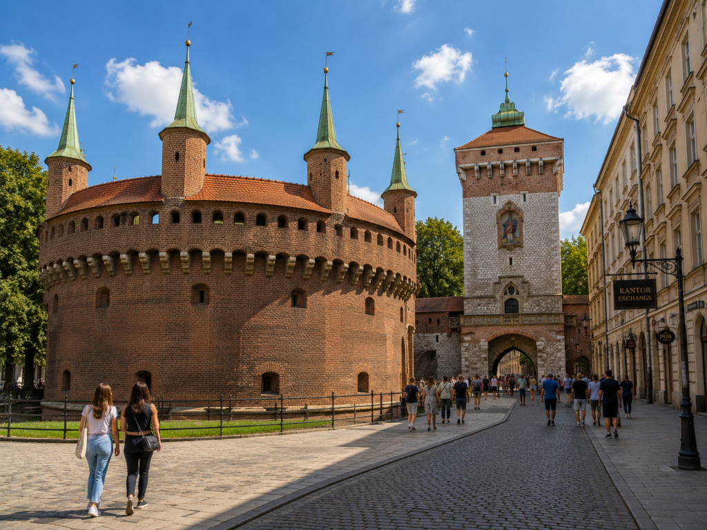 Kraków Barbican and St. Florian's Gate in the historic city center