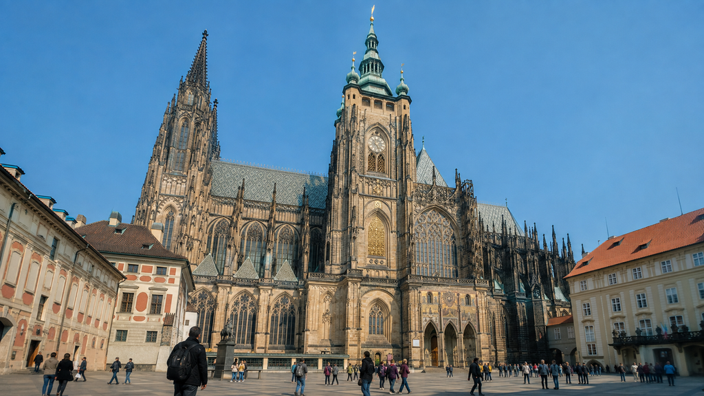 St. Vitus Cathedral inside Prague Castle in the Czech Republic