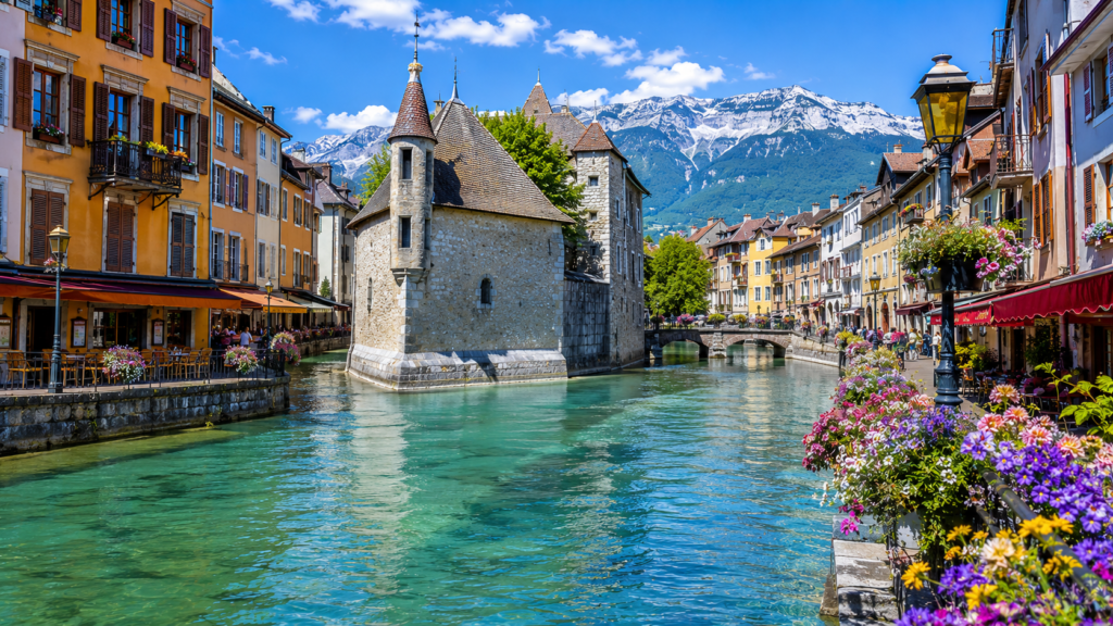 Annecy Old Town and Lake Annecy in the French Alps
