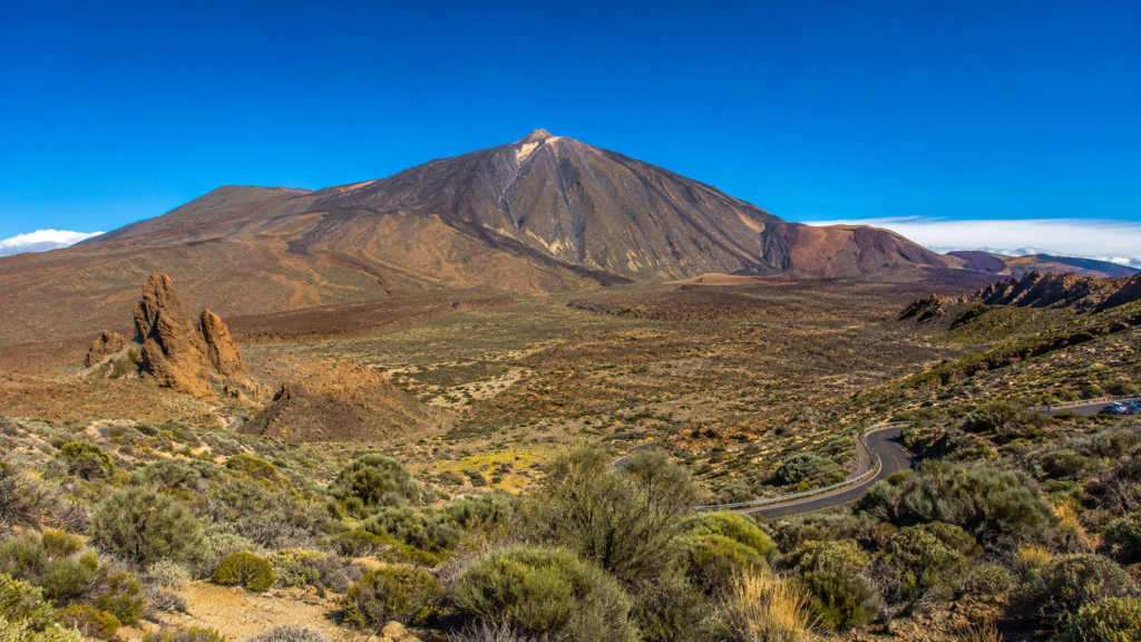 Mount Teide rising above the volcanic landscape of Tenerife, Spain