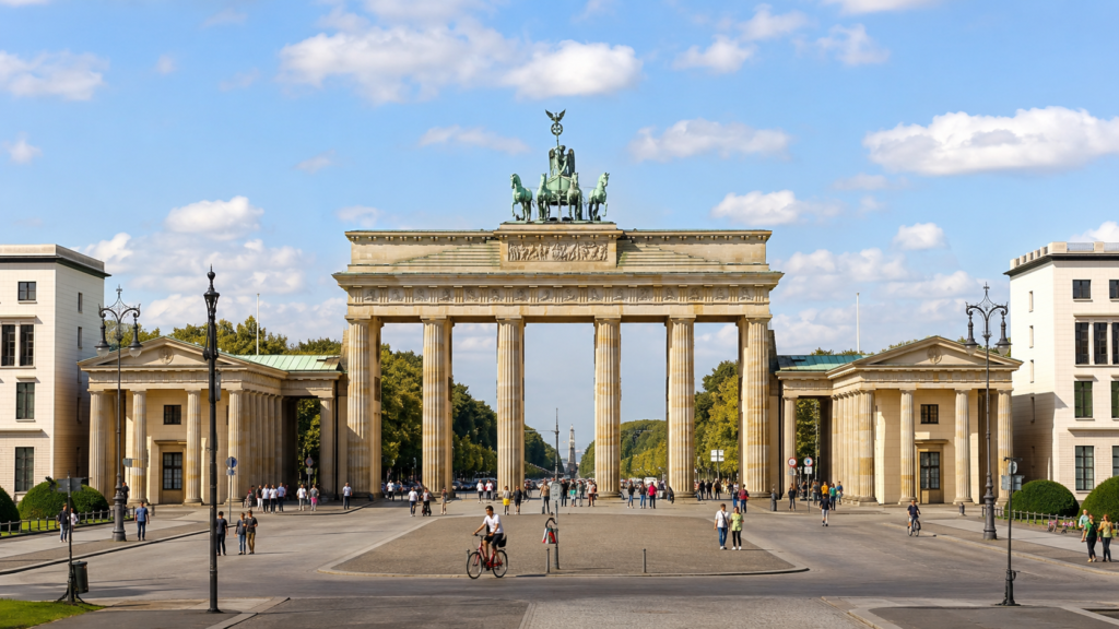 Brandenburg Gate in the historic city center of Berlin, Germany