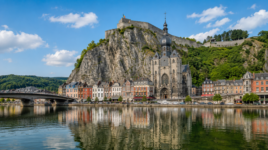 Dinant Citadel and historic town along the Meuse River in Belgium