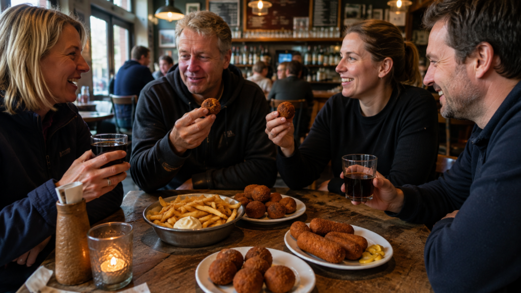 Traditional Dutch snacks in a local café