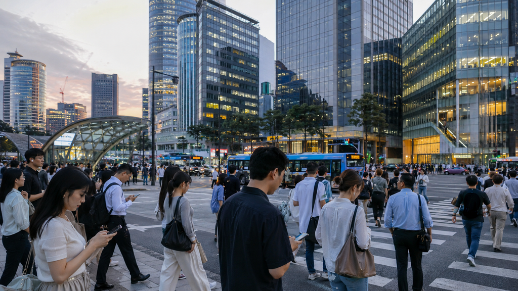 Modern everyday life and digital technology in Seoul, South Korea